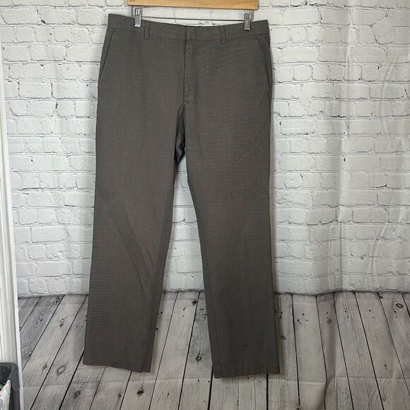 Banana Republic Non Iron Tailored Slim Fit size 35x32 Brown Dress Pants - Picture 1 of 10